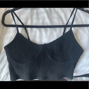 Black “underwire” crop top